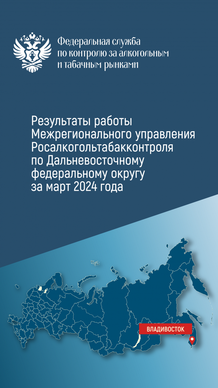Результаты работы Межрегионального управления Росалкогольтабакконтроля по Дальневосточному федеральному округу за март 2024 года